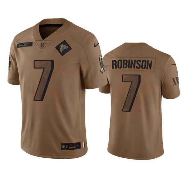 Mens Atlanta Falcons #7 Bijan Robinson 2023 Brown Salute To Setvice Limited Football Stitched Jersey Dyin->atlanta falcons->NFL Jersey